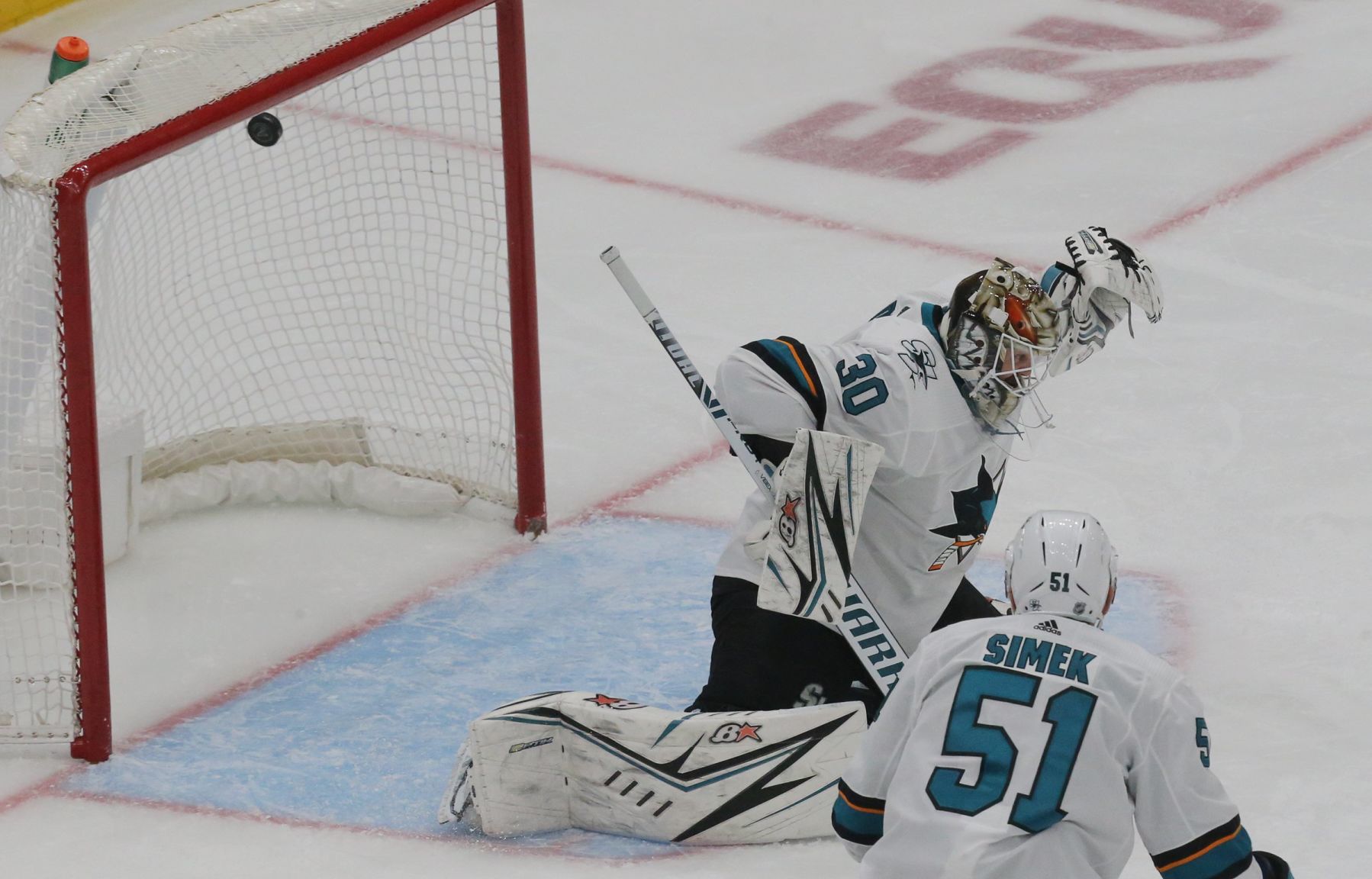 Blues and Sharks skate at the Enterprise Center